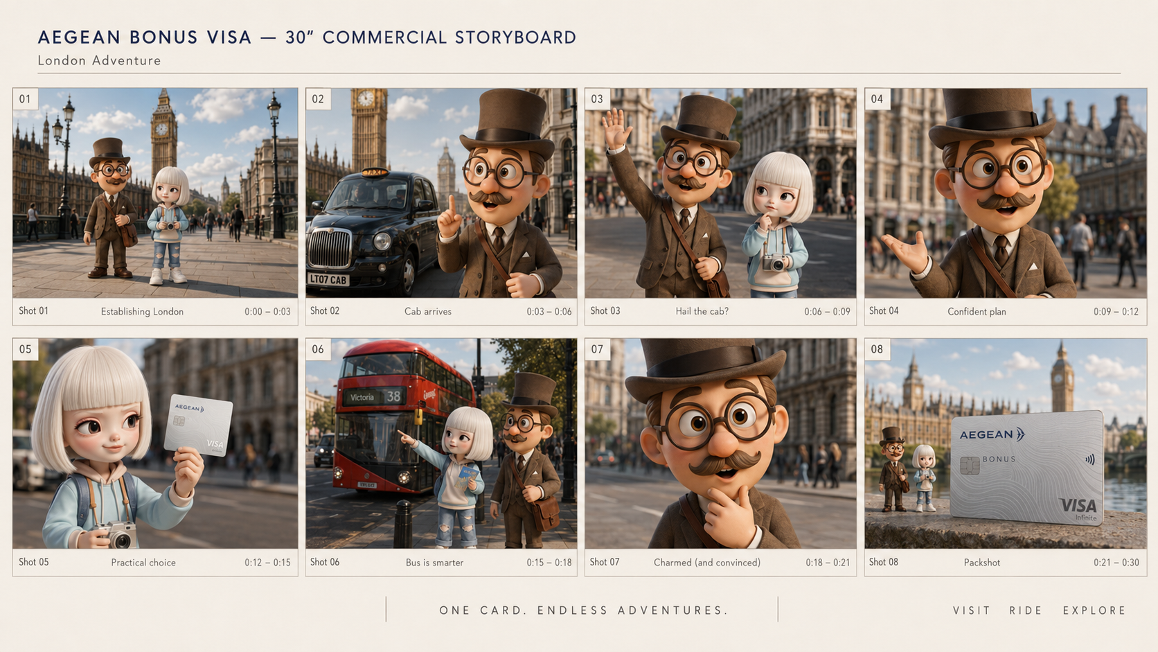 Aegean Bonus Visa London commercial storyboard